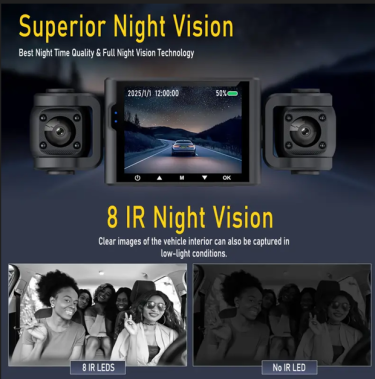 4 Lens Dash Cam With 64GB Memory Card