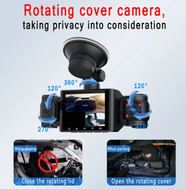 4 Lens Dash Cam With 64GB Memory Card