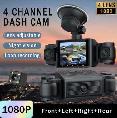 4 Lens Dash Cam With 64GB Memory Card Auto Accessories Kingston