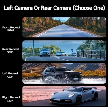 4 Lens Dash Cam With 64GB Memory Card