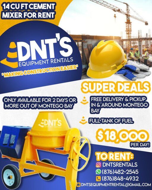 14 Cubic Feet Concrete Mixer Tools Montego Bay