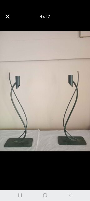 Pair Of 12 Inch Wrought Iron Candle Holders Other Market Havendale