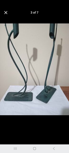 Pair Of 12 Inch Wrought Iron Candle Holders