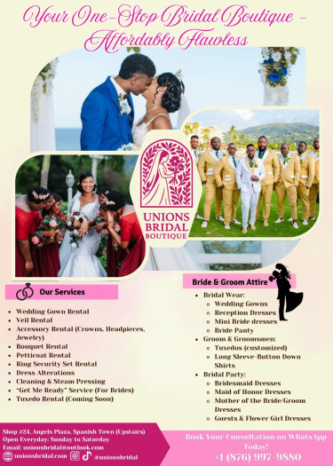 Affordable Wedding Dress & Suits  Women's Clothes Unions Bridal, Shop#24, Angels Plaza (upstairs) 