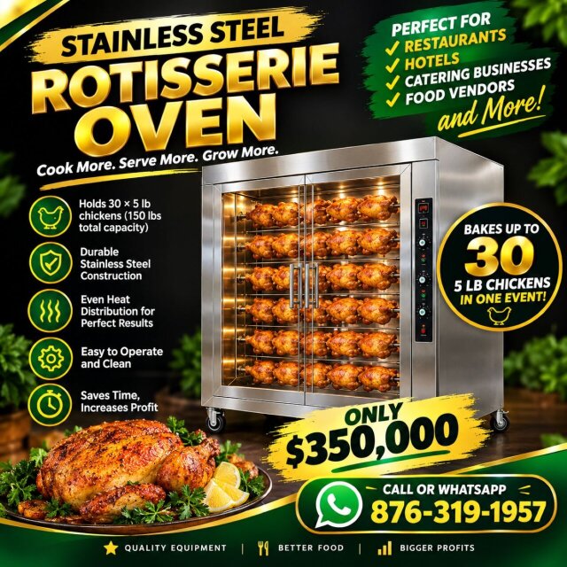 Commerial Rotisserie Oven - Cooks 30 5lb Chickens Ovens Kingston