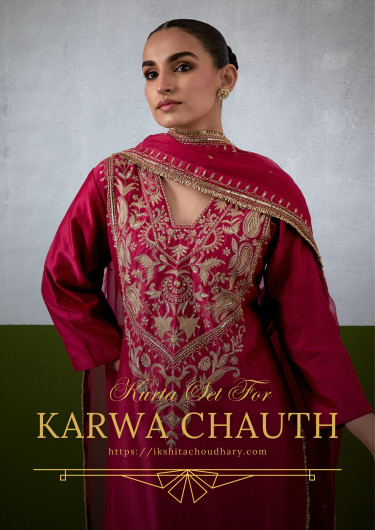 Get The Best Quality Kurta Set For Karwa Chauth Women's Clothes Miami