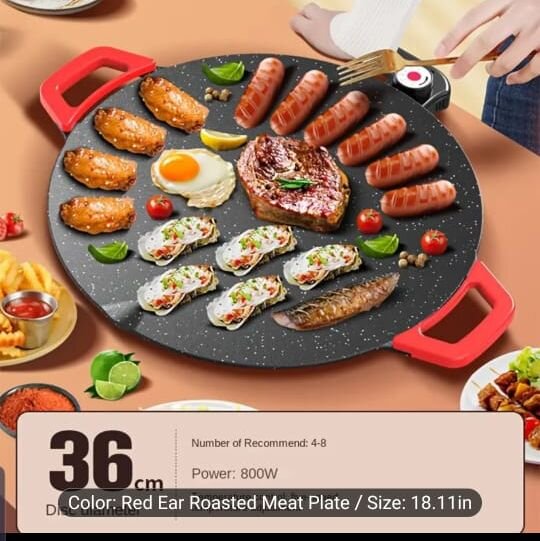 Electric Frying Pan,Smokeless Nonstick Food Cooker Air Fryers Portmore