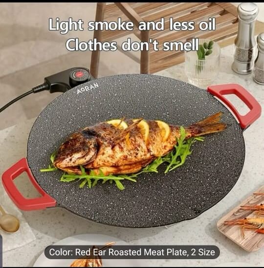 Electric Frying Pan,Smokeless Nonstick Food Cooker