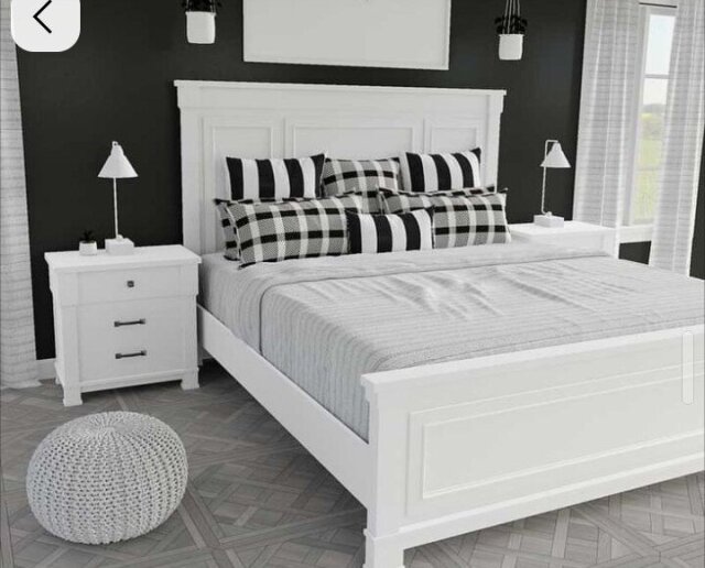 Modern Assemble Complete Bed. Made With Seder Wood