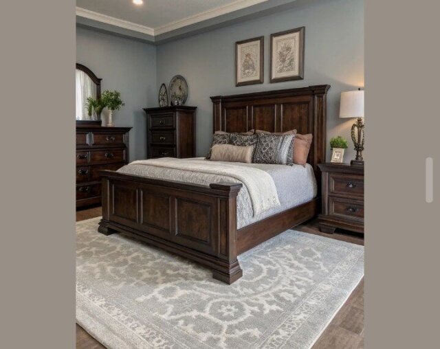 Modern Assemble Complete Bed. Made With Seder Wood