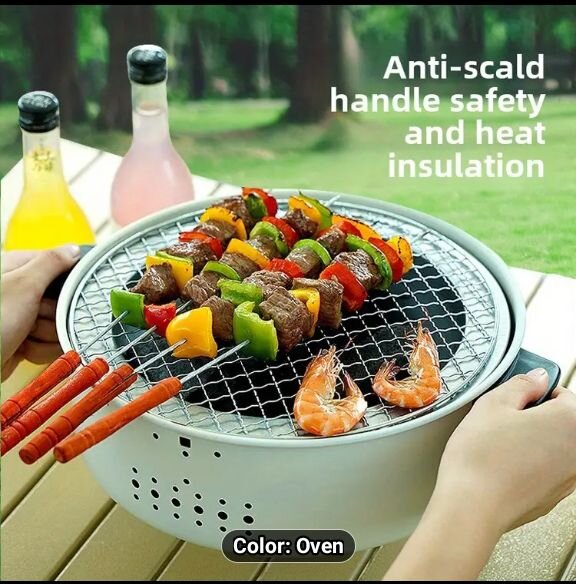 Portable Barbecue Grill Round Charcoal Stove
