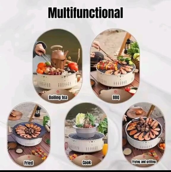 Portable Barbecue Grill Round Charcoal Stove