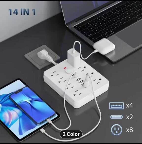 14 Slot Power Sockets With Overload Protection Decorations Portmore