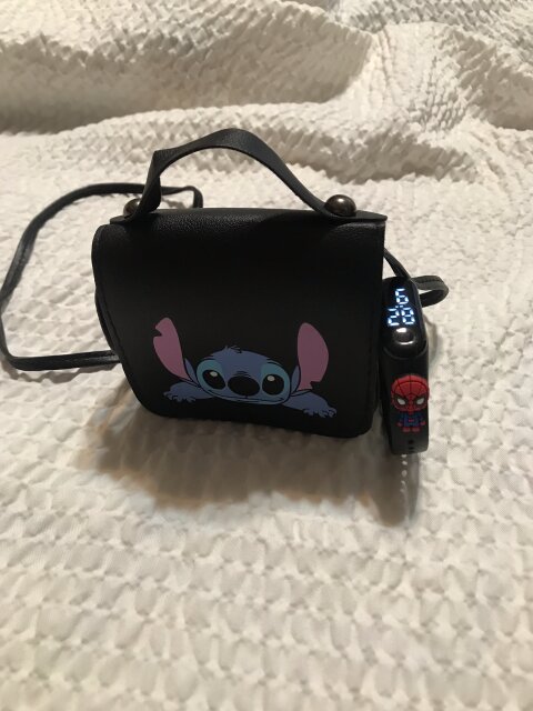 Stitch Cartoon Girl Bag And Watch Any Age