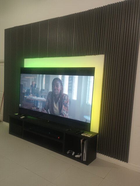 Modern TV Unit With PVC Panel Walls