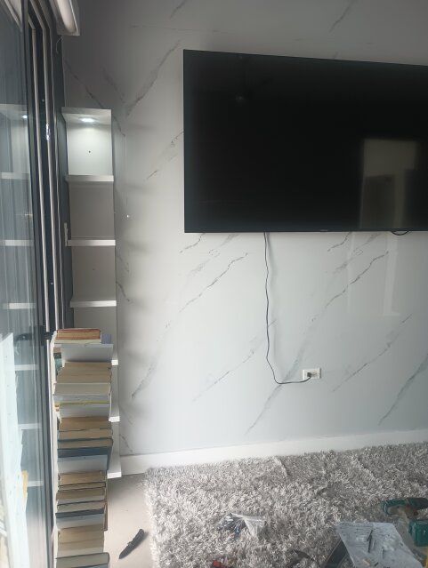 Modern TV Unit With PVC Panel Walls