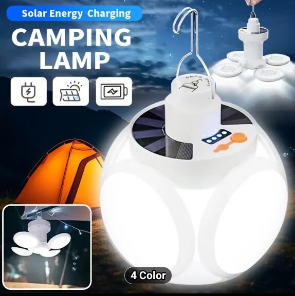 Portable Rechargeable Solar Light With Hook