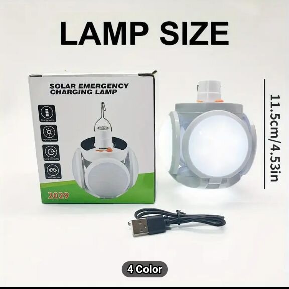 Portable Rechargeable Solar Light With Hook