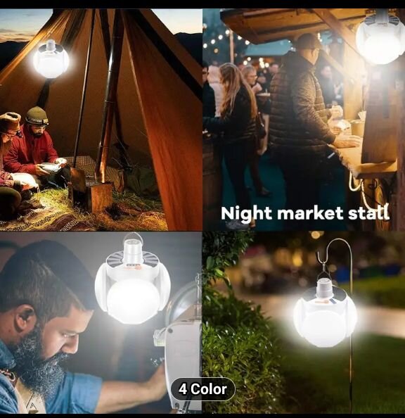 Portable Rechargeable Solar Light With Hook