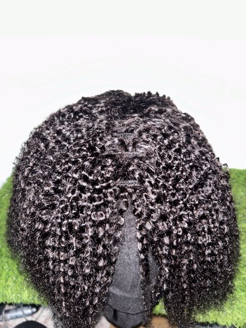 OQ Hair Afro Curly Half Wig Human Hair