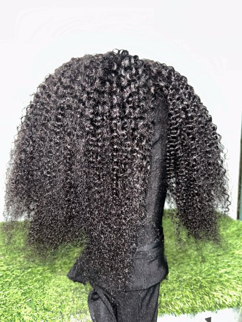 OQ Hair Afro Curly Half Wig Human Hair