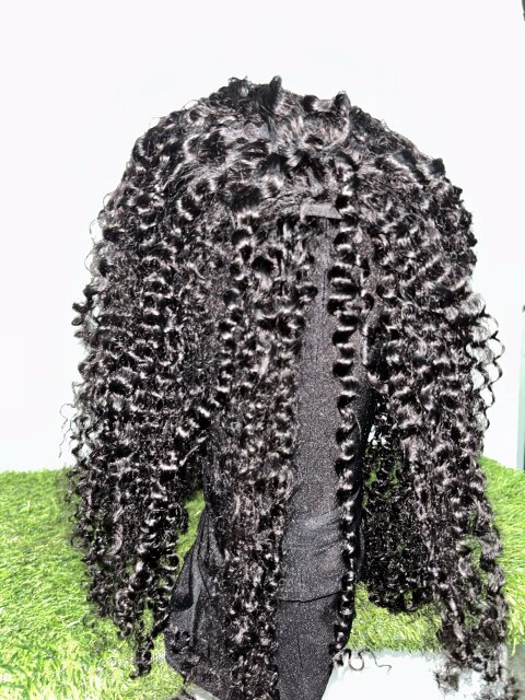 OQ Hair Afro Curly Half Wig Human Hair Women's Clothes Half Way Tree