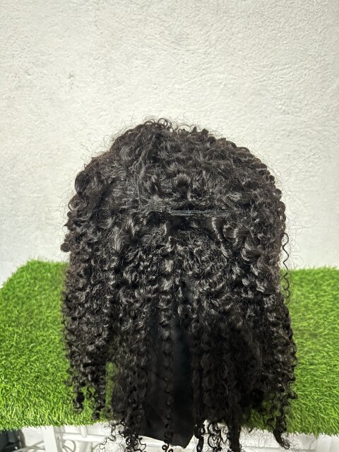 OQ Hair Afro Curly Half Wig Human Hair