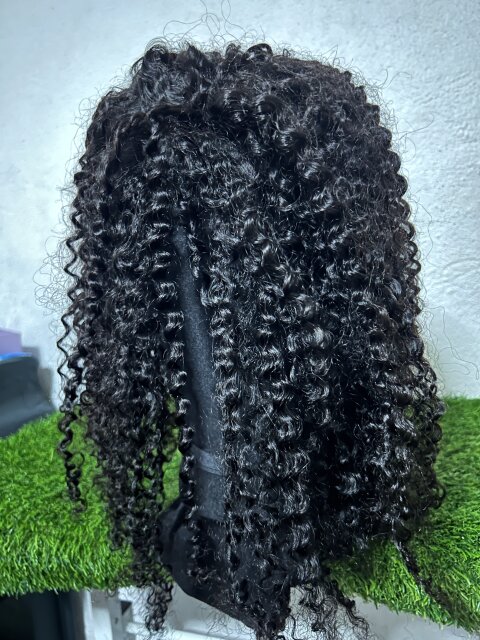 OQ Hair Afro Curly Half Wig Human Hair