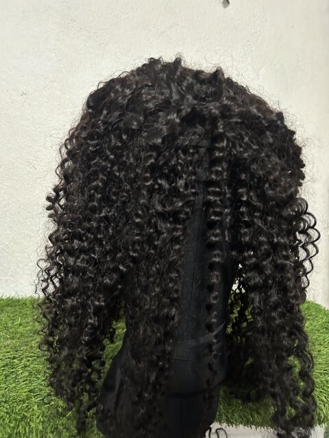 OQ Hair Afro Curly Half Wig Human Hair