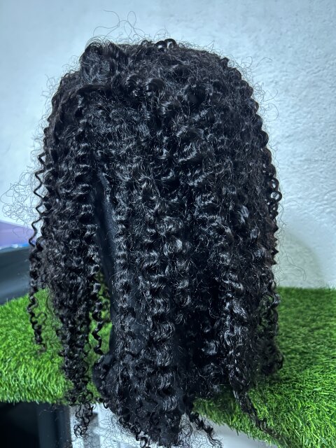 OQ Hair Afro Curly Half Wig Human Hair