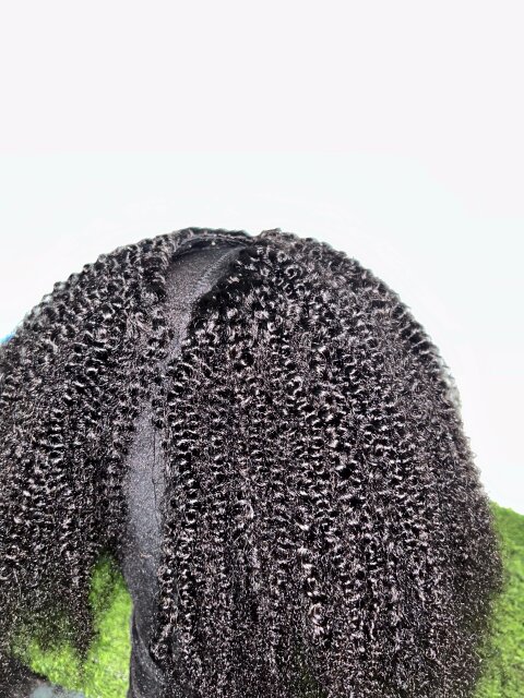 OQ Hair V Part Wig Human Hair Afro Curly
