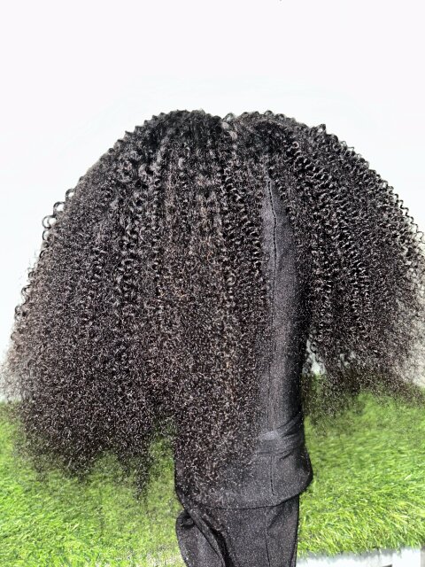 OQ Hair V Part Wig Human Hair Afro Curly