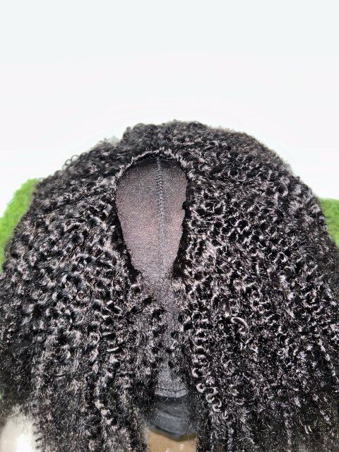 OQ Hair V Part Wig Human Hair Afro Curly