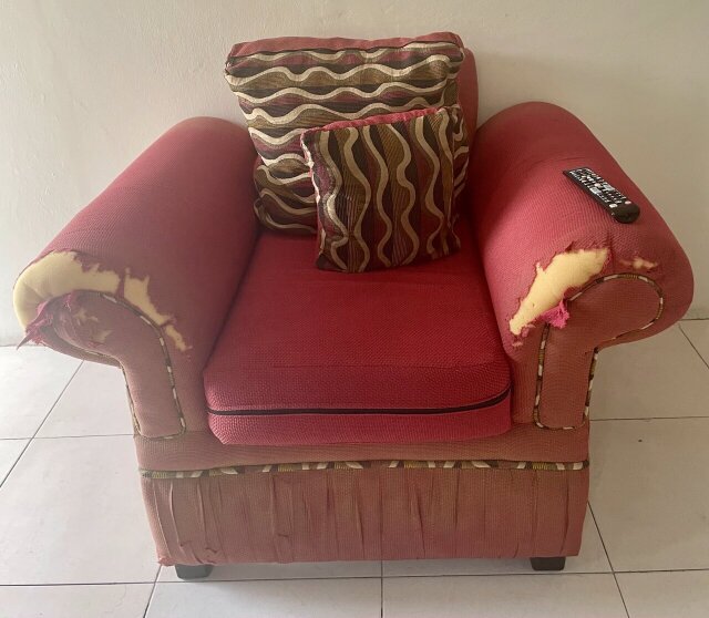 3 Pieces Sofa Set Damaged