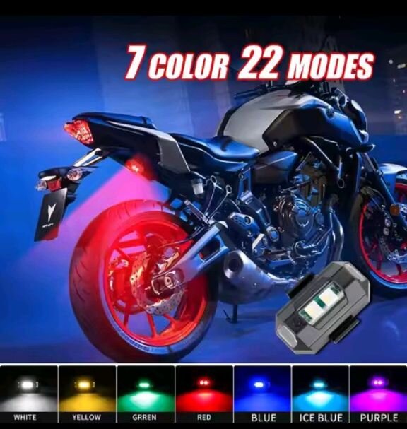 7 Color Mini USB LED Anti-Collision Bike Light Auto Accessories Portmore