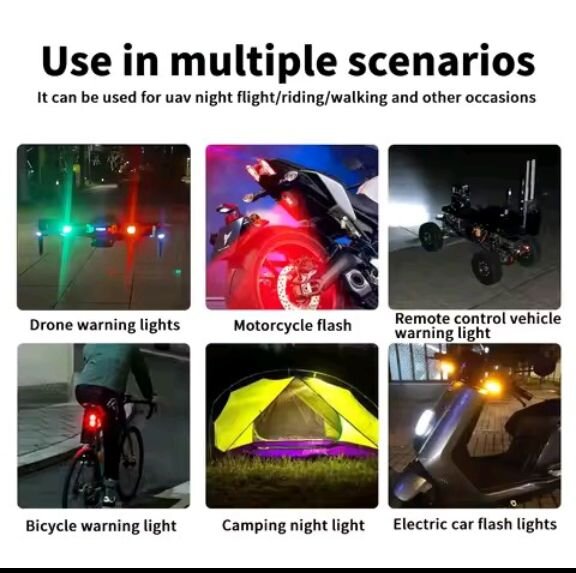 7 Color Mini USB LED Anti-Collision Bike Light