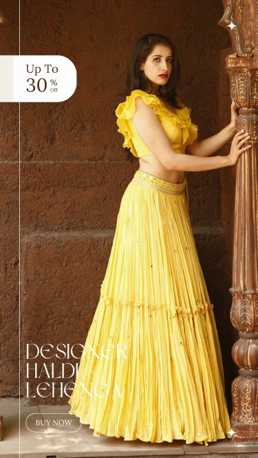 Perfect Designer Haldi Lehenga For The Celebration Women's Clothes India
