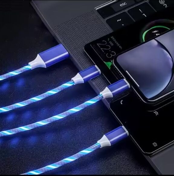 3-in-1 LED Glow Fast Charging Cable