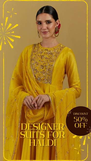 Designer Suits For Haldi Function Women's Clothes India