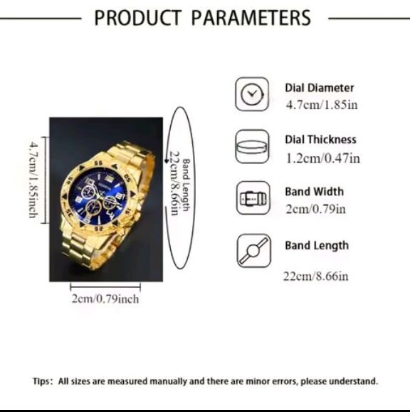 Stainless Steel Geneva Quartz Watch