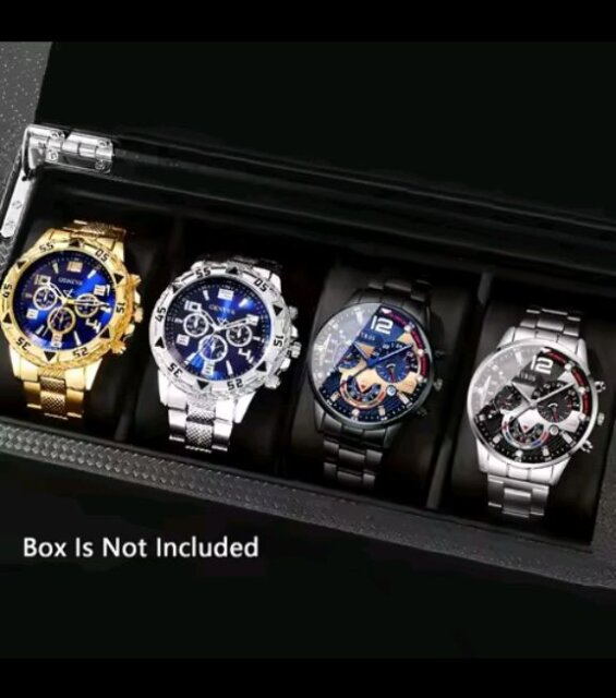 Stainless Steel Geneva Quartz Watch Watches Portmore