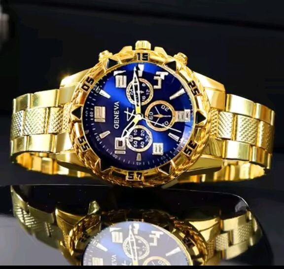 Stainless Steel Geneva Quartz Watch