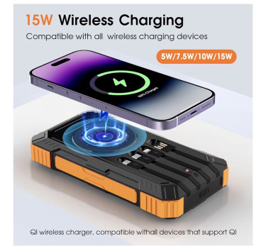 Portable Solar Power Battery Pack With Flashlight 