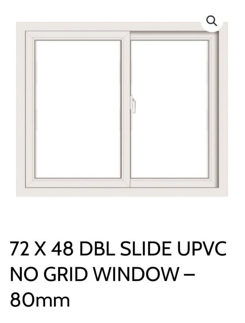 72 X 48 Double Slide UPVC Windows Doors Chancery Hall