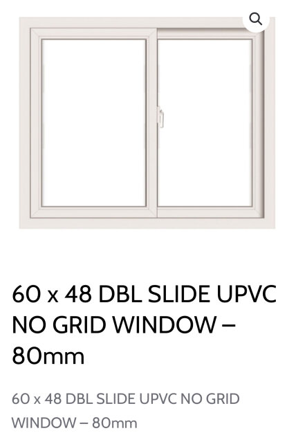 60 X 48 Double Slide UPVC Window Doors Chancery Hall