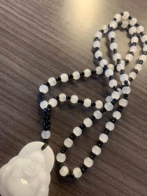 Black Buddha Bead Necklace