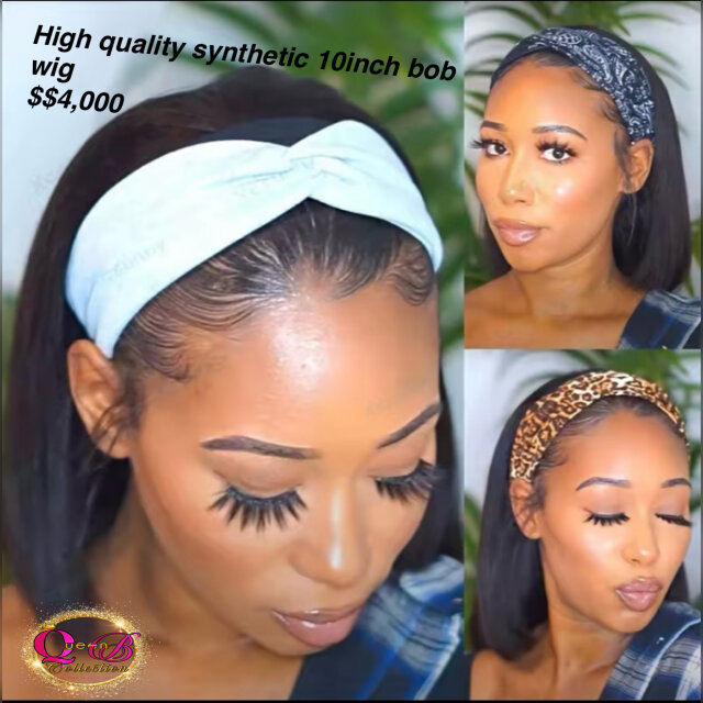 Human Brazilian Headband Wigs 10inch