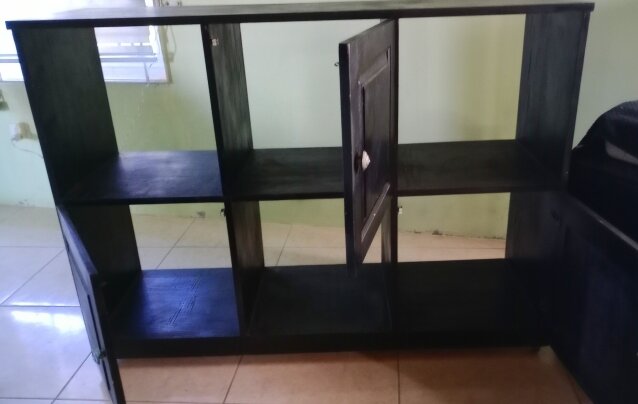 Black 6 Area Custom Storage Cabinet W 360 Wheels Entertainment Centers Green Island/Cove