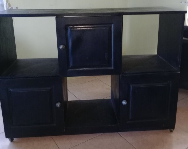 Black 6 Area Custom Storage Cabinet W 360 Wheels