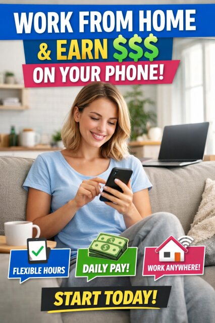 Work From Home With JUST Your Phone Full Time Jobs Online